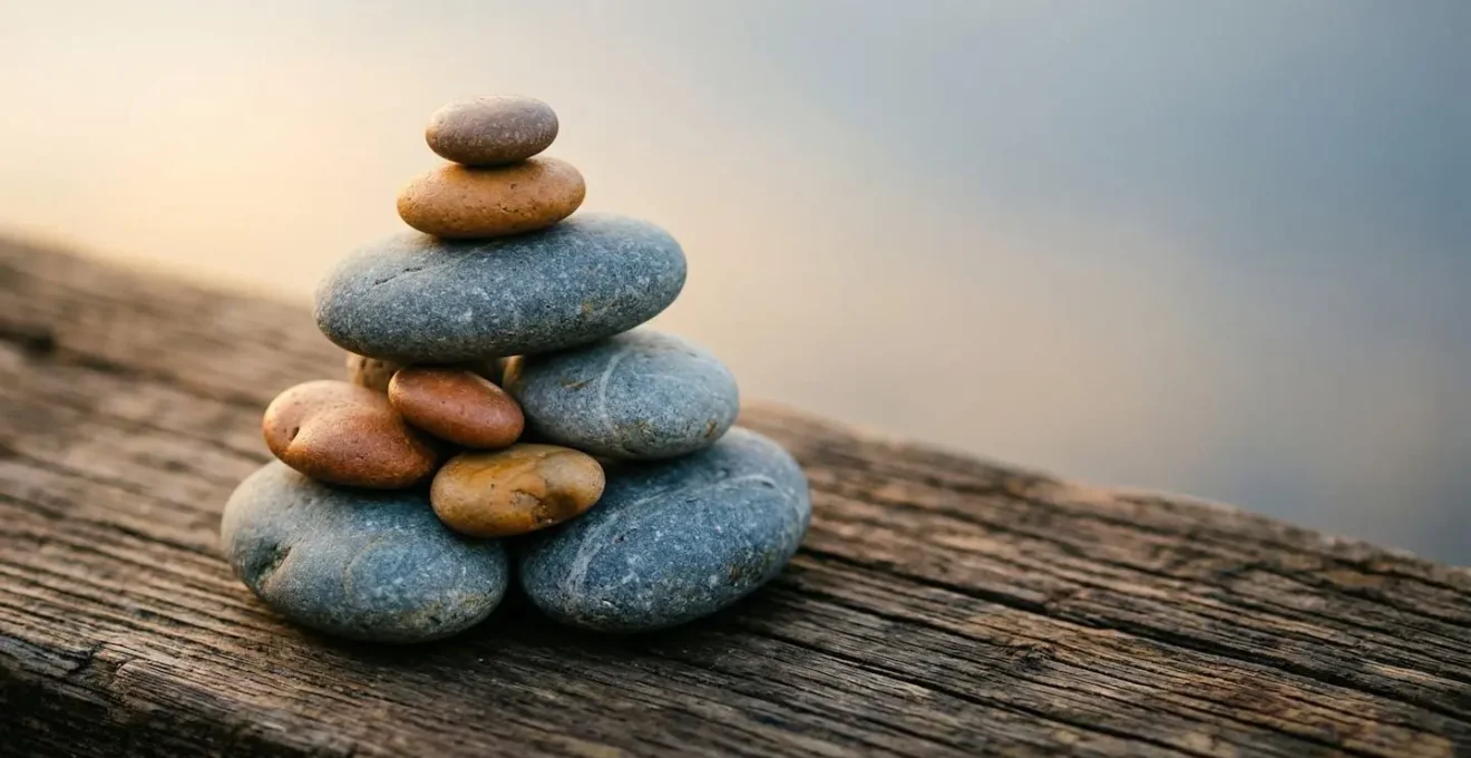 Professional analyzing financial portfolio strategy with balanced growth and stability elements representing mature investor asset allocation