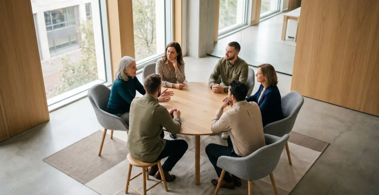 Inclusive meeting setup showing equal participation across different generations