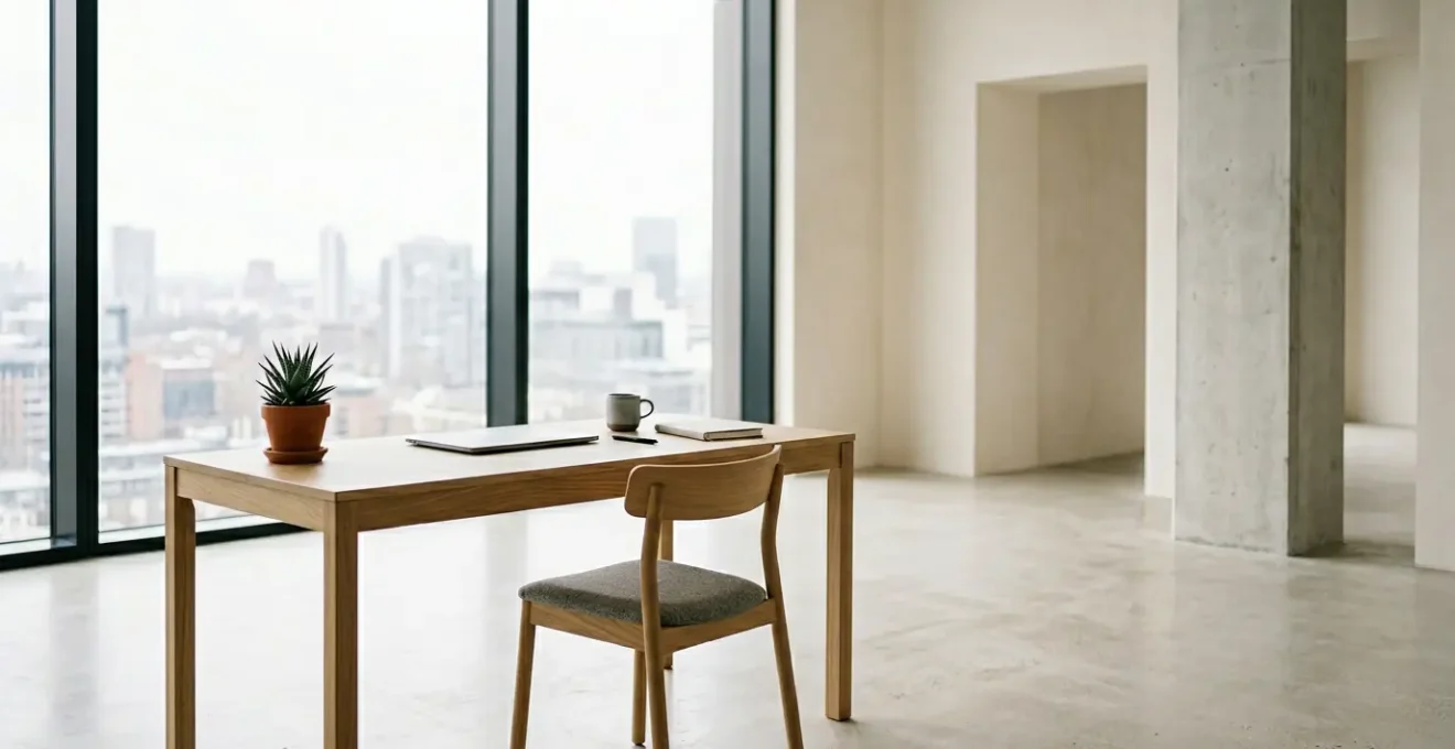 Clean minimalist workspace demonstrating corporate simplicity and focused decision-making environment