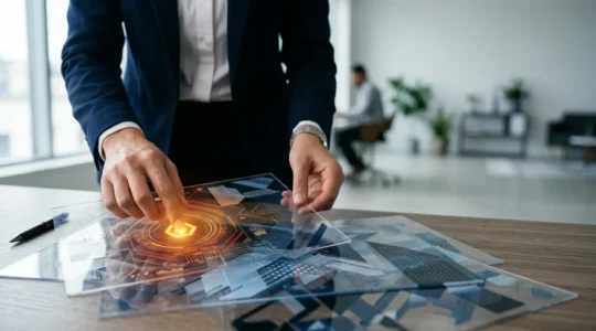 Professional analyzing data charts with critical eye for statistical accuracy in business context