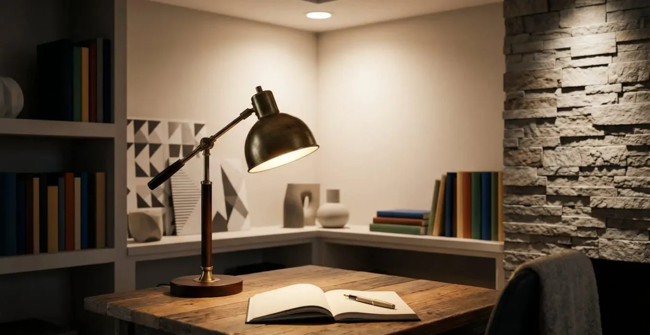 Visual demonstration of the three distinct lighting layers showing ambient, task, and accent lighting working together in a functional space